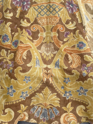 Early 1900s Heavy Linen Handmade Deco Floor Length Skirt