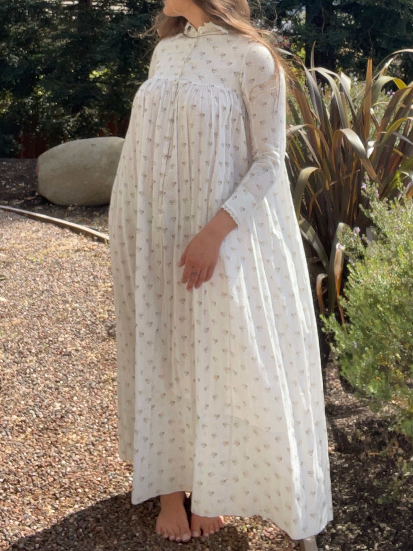 1910s Mirco Floral Calico Wrapper Dress