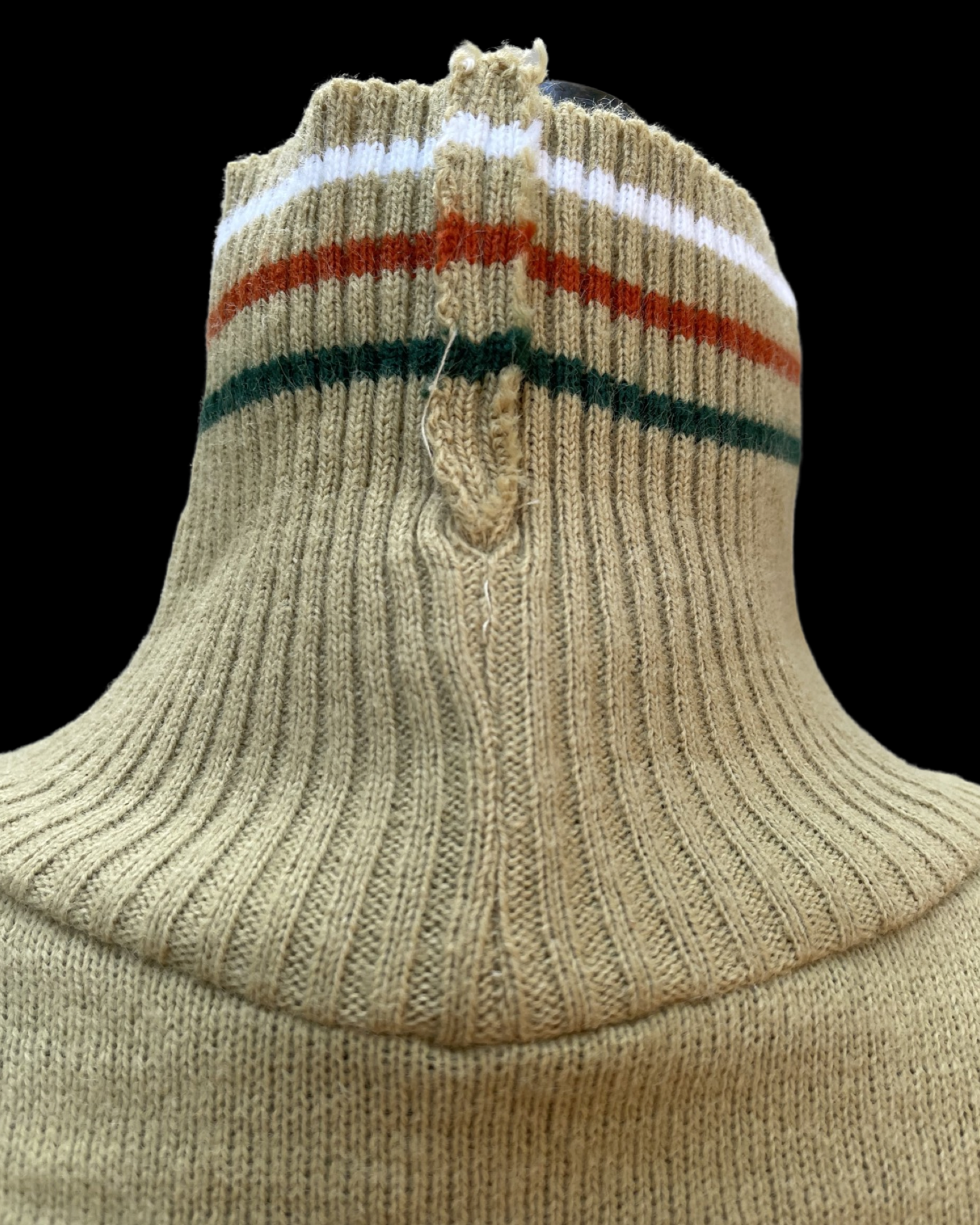 1940s Striped Turtle Neck Ski Sweater
