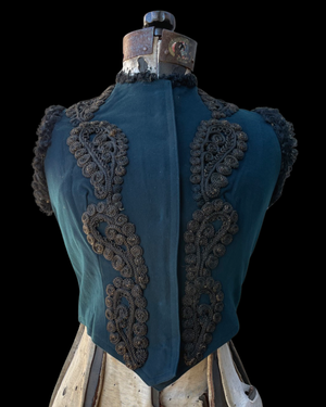 Victorian Wool & Curly Lamb Hair Waistcoat With Cording