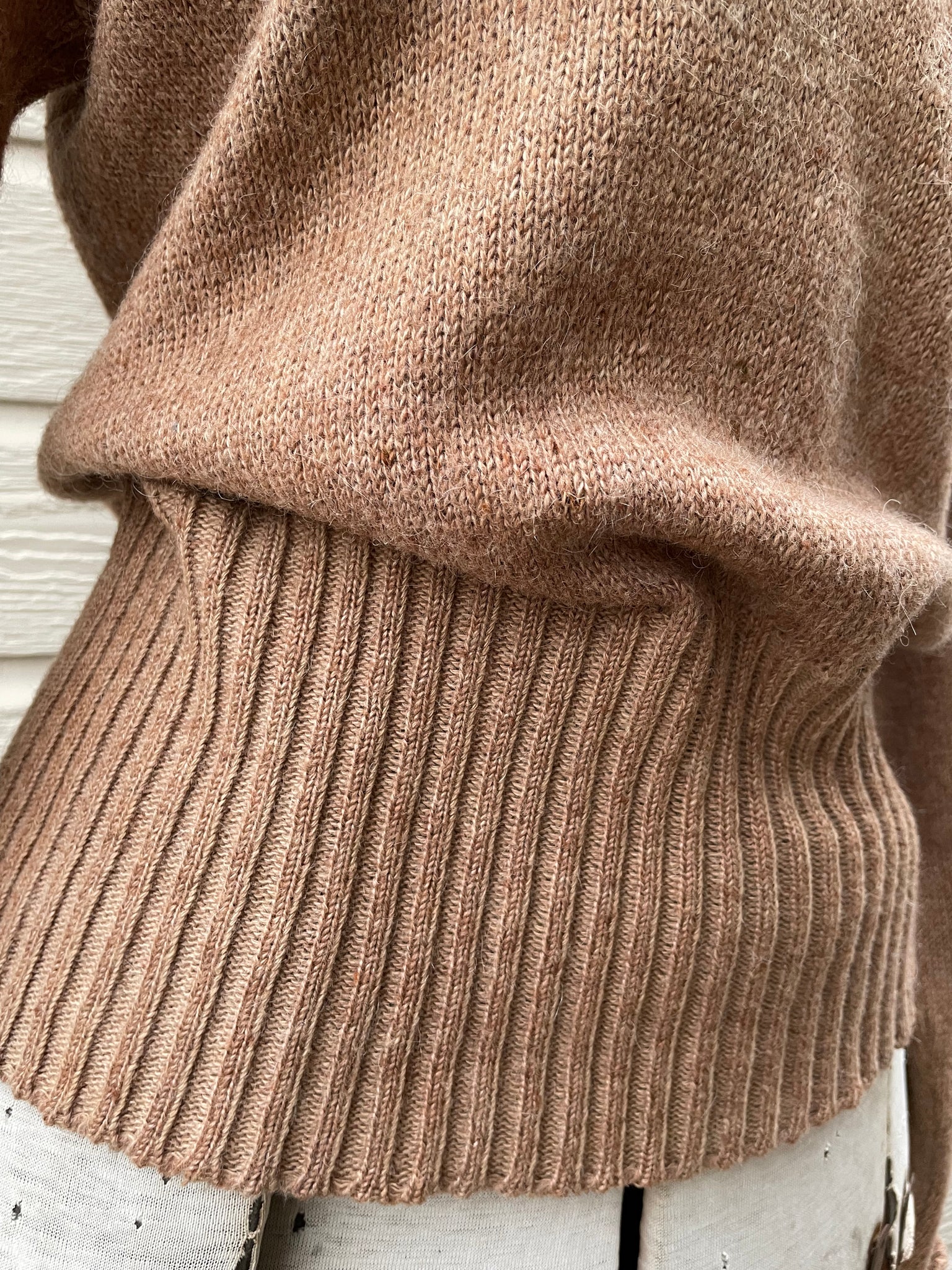 1930s Taupe Wool Knit Sweater