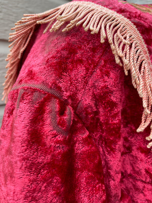 Antique Odd Fellows Grand Master Floral Velvet Robe