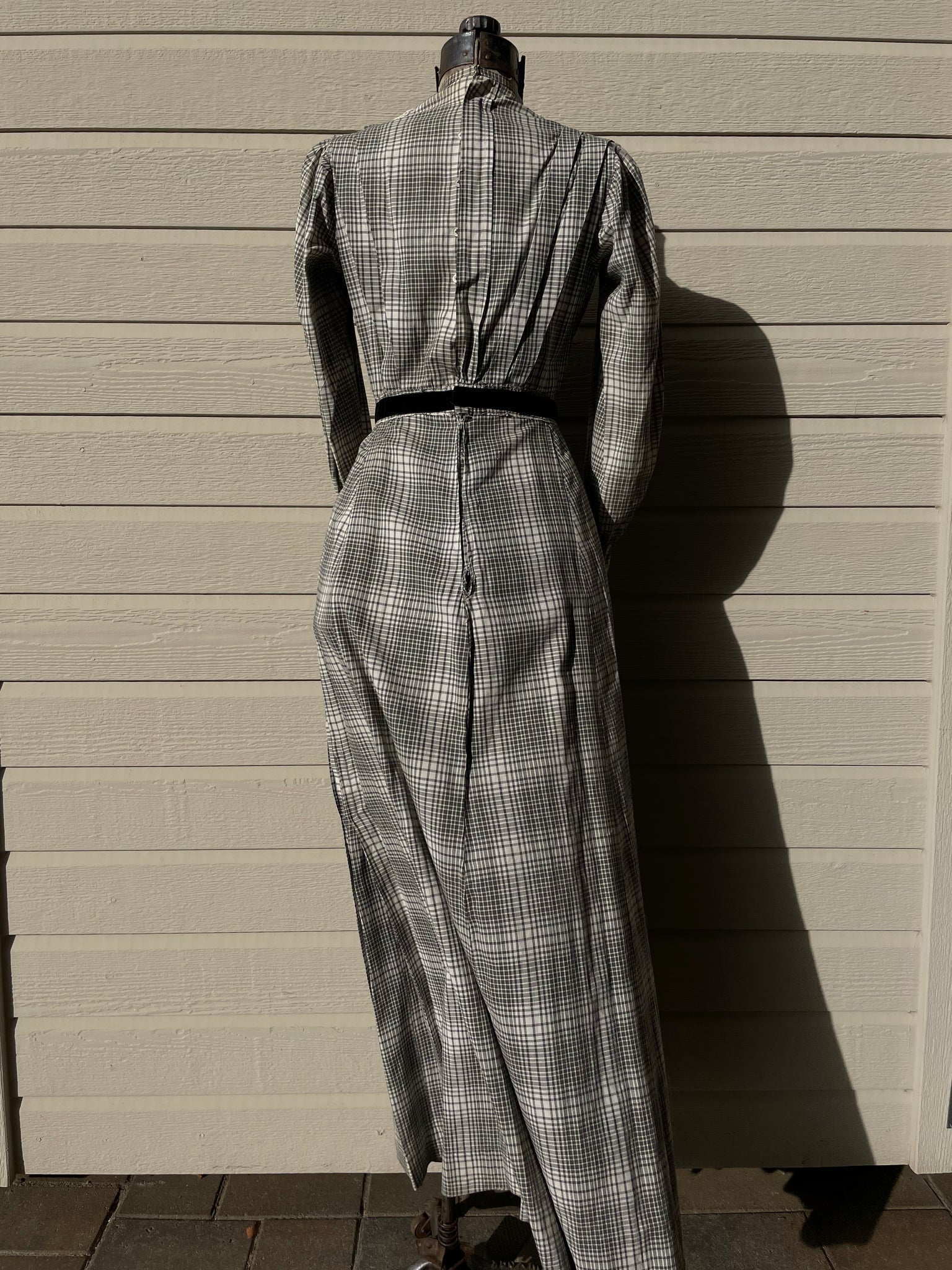 Early 1900s Windowpane Day Dress