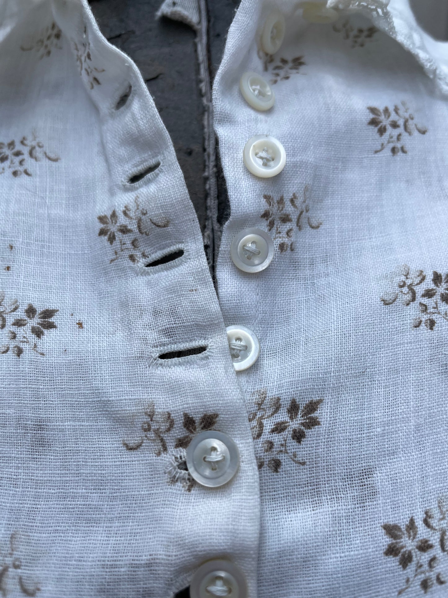 1910s Mirco Floral Calico Wrapper Dress