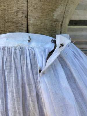 Antique Edwardian Cotton Lawn Ruffle Hem Skirt