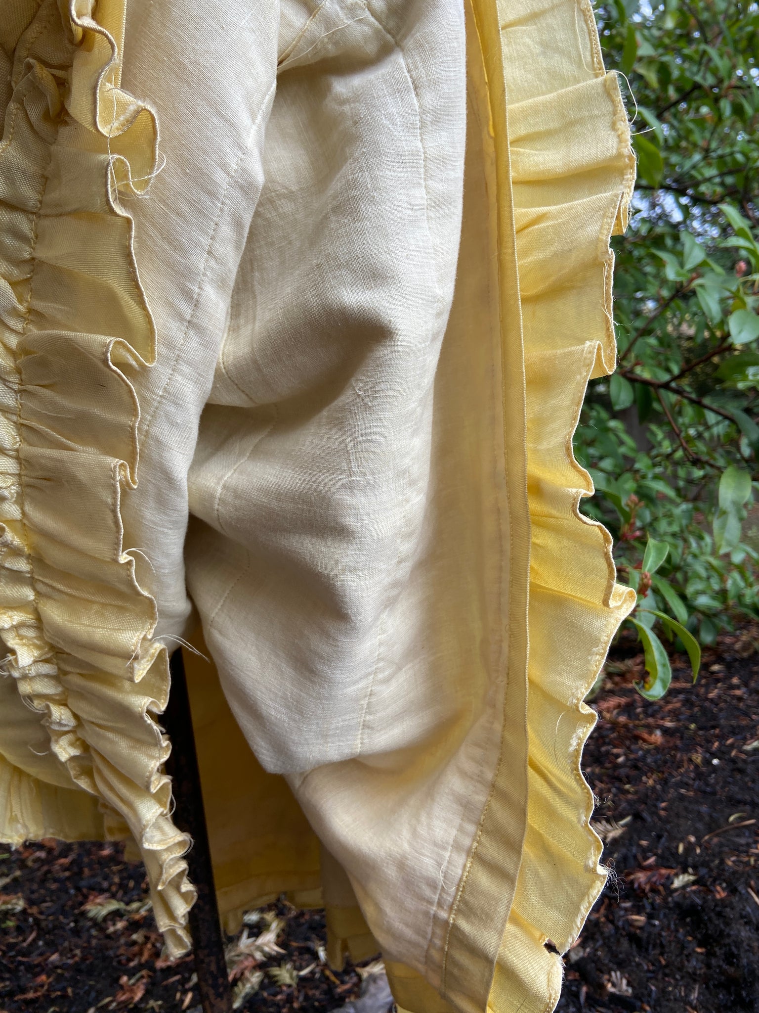 Antique Late Edwardian Golden Messaline Satin Gown