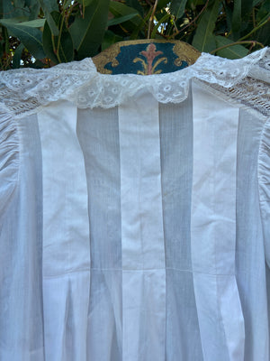 1890s Trousseau Cotton Leg O Mutton Gown