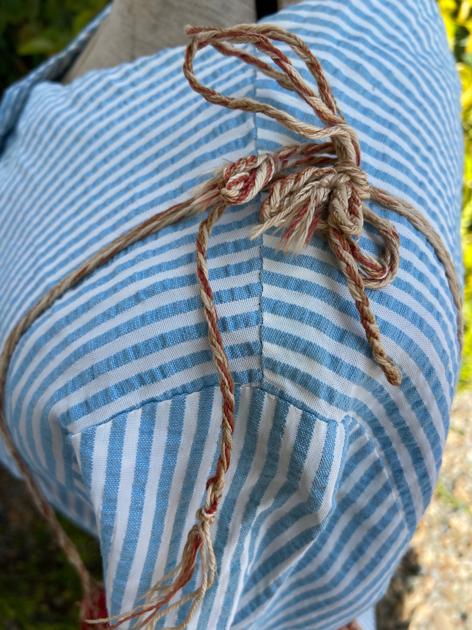 Antique 1800s French Turkey Red Drawstring Bag