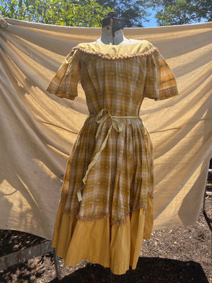 1950s H Bar C Plaid Western Dress