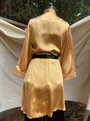 1940s Two Piece Satin Hostess Pajamas