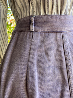 1940s Side Button Faded Moleskin Work Wear Pants