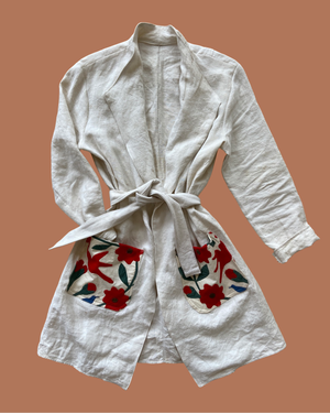 'Georgia Rose' Ivory Linen Jacket