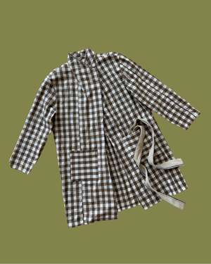 Homespun Gingham Duster Jacket