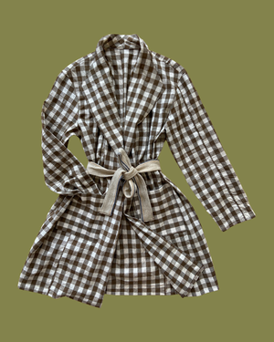 Homespun Gingham Duster Jacket