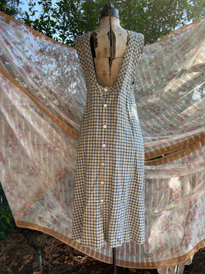 Antique Victorian Homespun Workwear Dress