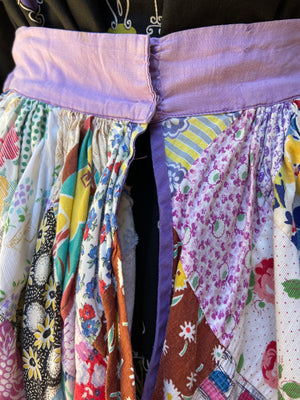 Handmade 1940s Feedsack/Cotton Quilt Top Skirt
