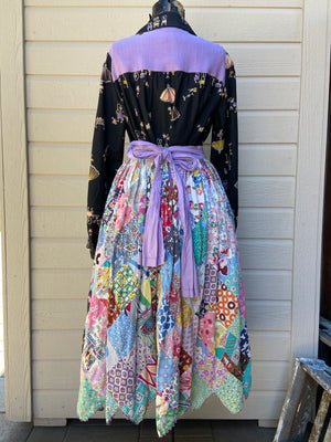 Handmade 1940s Feedsack/Cotton Quilt Top Skirt