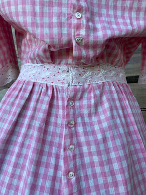 1930s Does Edwardian Pink Gingham Dress