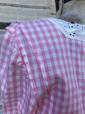 1930s Does Edwardian Pink Gingham Dress