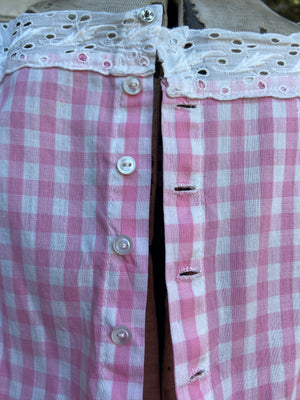 1930s Does Edwardian Pink Gingham Dress