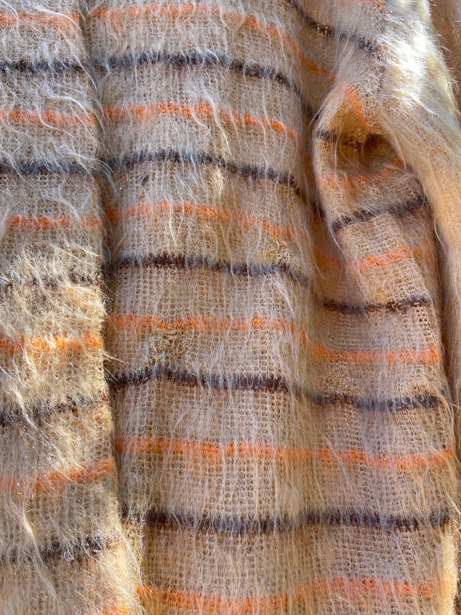 Rare 1920's Striped Mohair Sports Sweater/ Cardigan