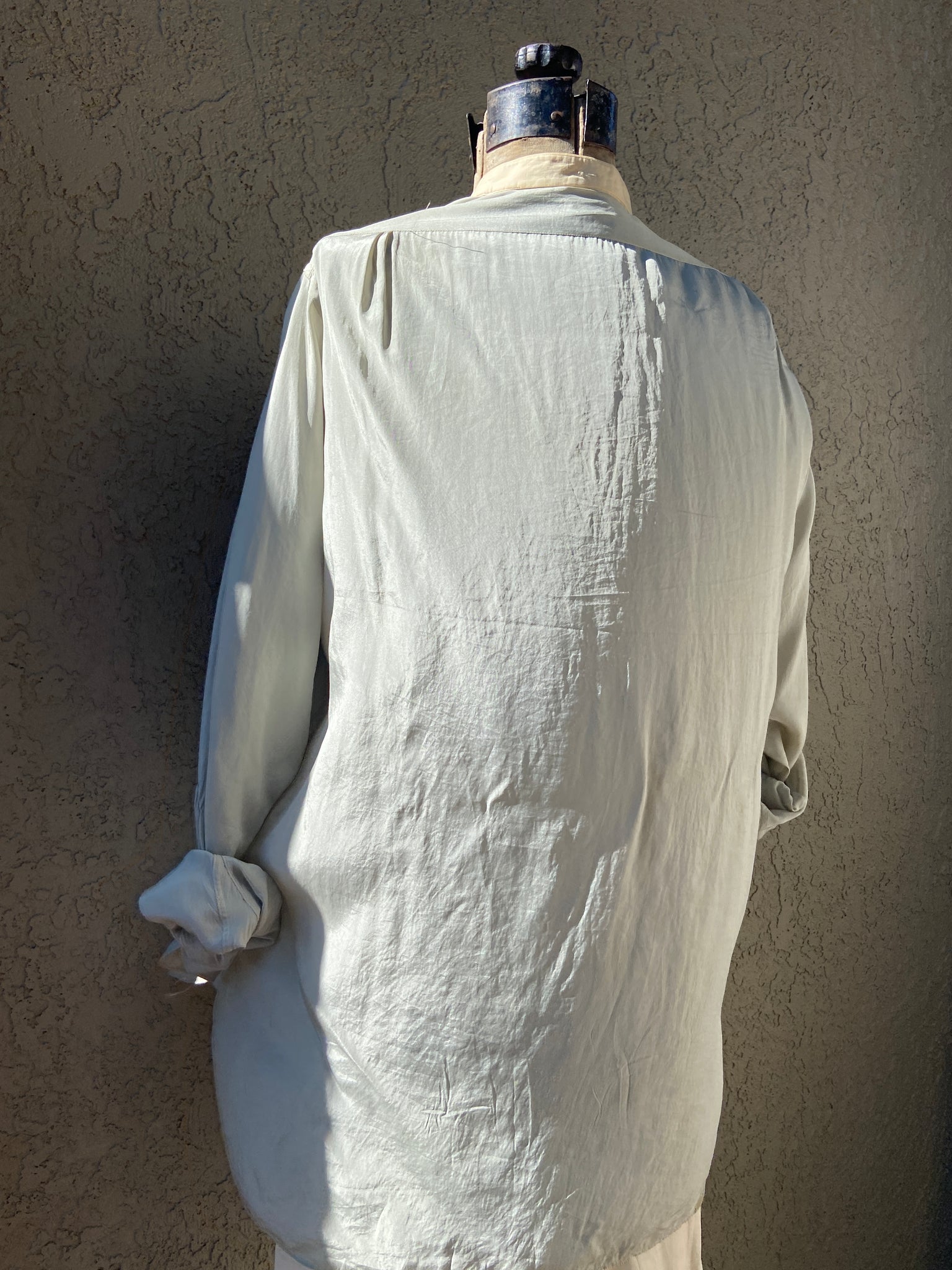 1910s/20s 'Trafalgar' Minty Silk Dress Shirt