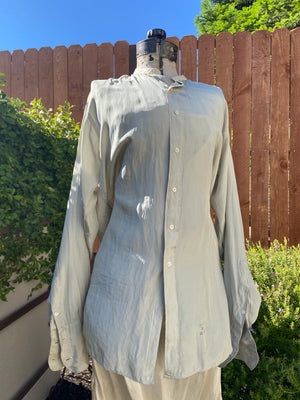 1910s/20s 'Trafalgar' Minty Silk Dress Shirt