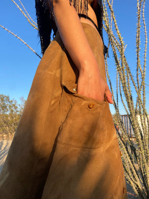 1930s Canvas Studded Cowgirl Split Skirt