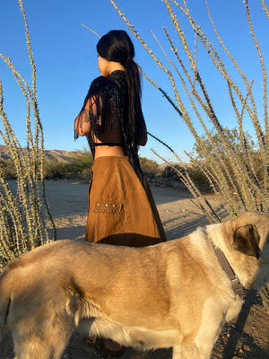 1930s Canvas Studded Cowgirl Split Skirt