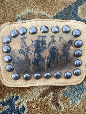 OOAK Handmade Cowgirl Image Studded Western Buckle