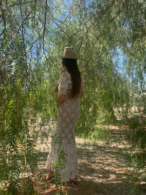 Edwardian Tiered Lace Appliqué Gown