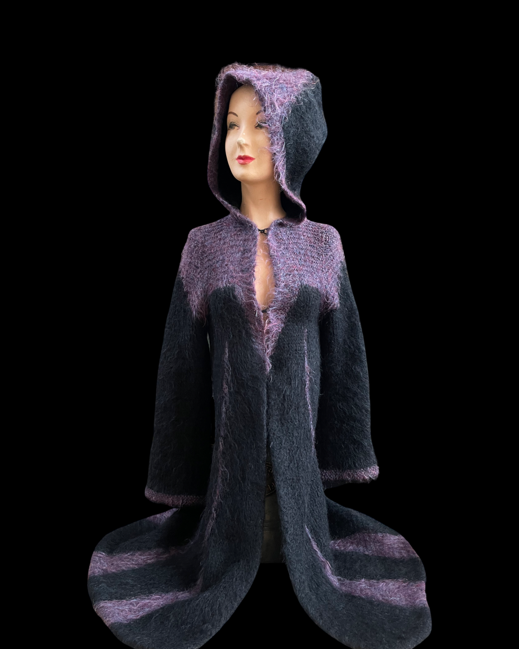 Rare 1930s/40s Hooded Knit Mohair Coat