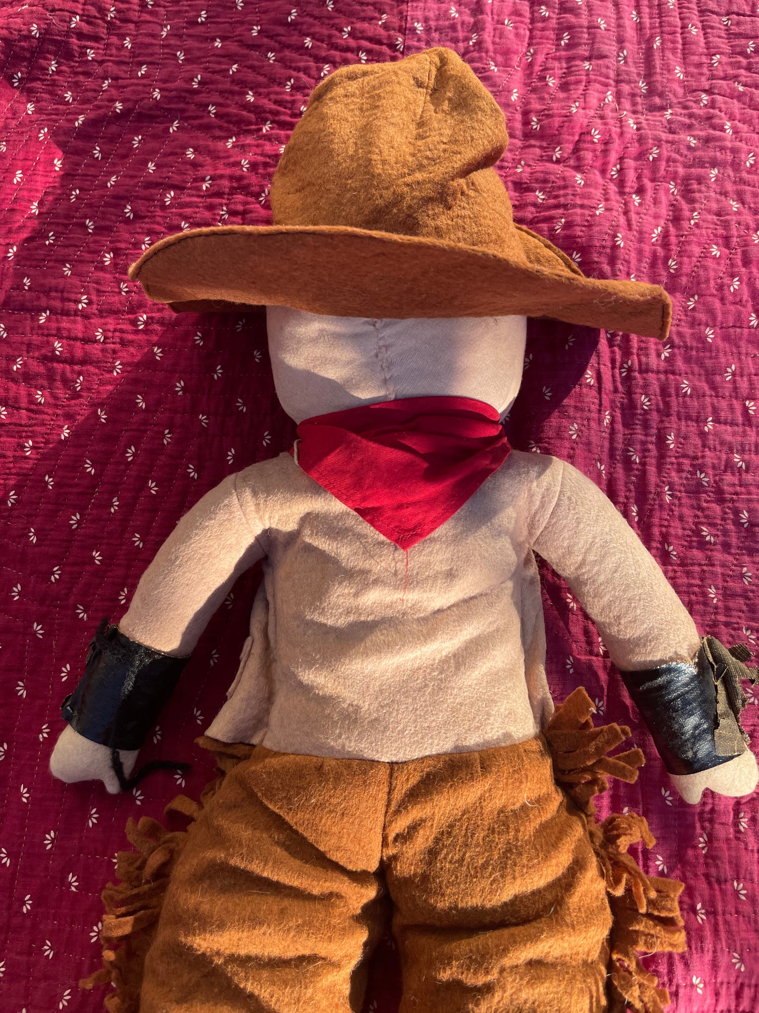 Rare Depression Era Handmade Large Straw Cowboy Doll