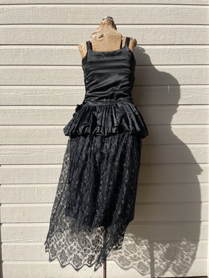 1920s Robe De Style Silk Satin Lace Dress