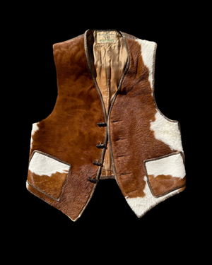 1940s Hair-On-Cowhide Fringe Leather Western Vest