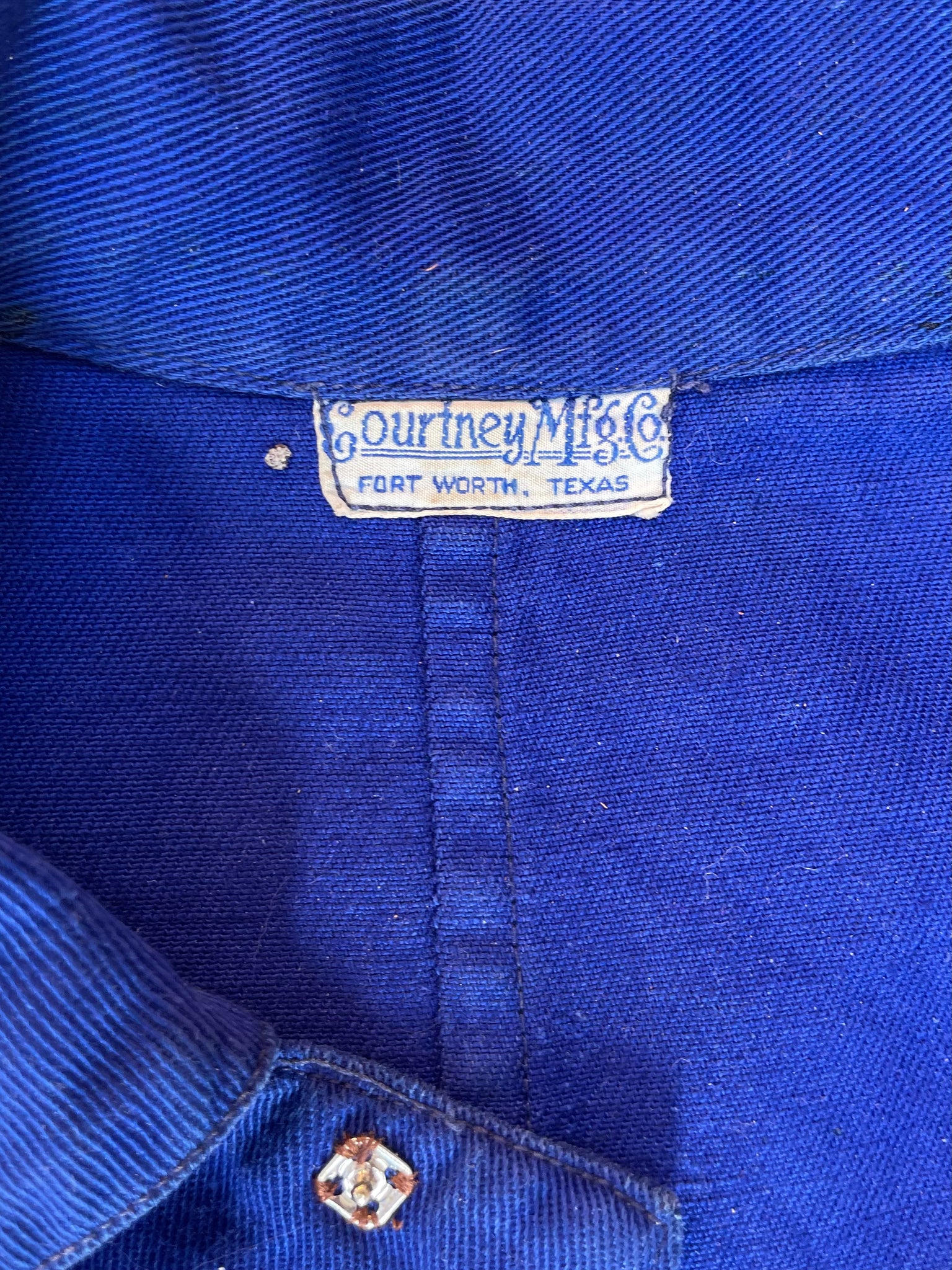 RARE ‘Ruth’ ( His + Hers ) Ladies 1930s/1940s Indigo Chain Stitched ' Fort Worth Lone Star Motorcycle Club' Coveralls