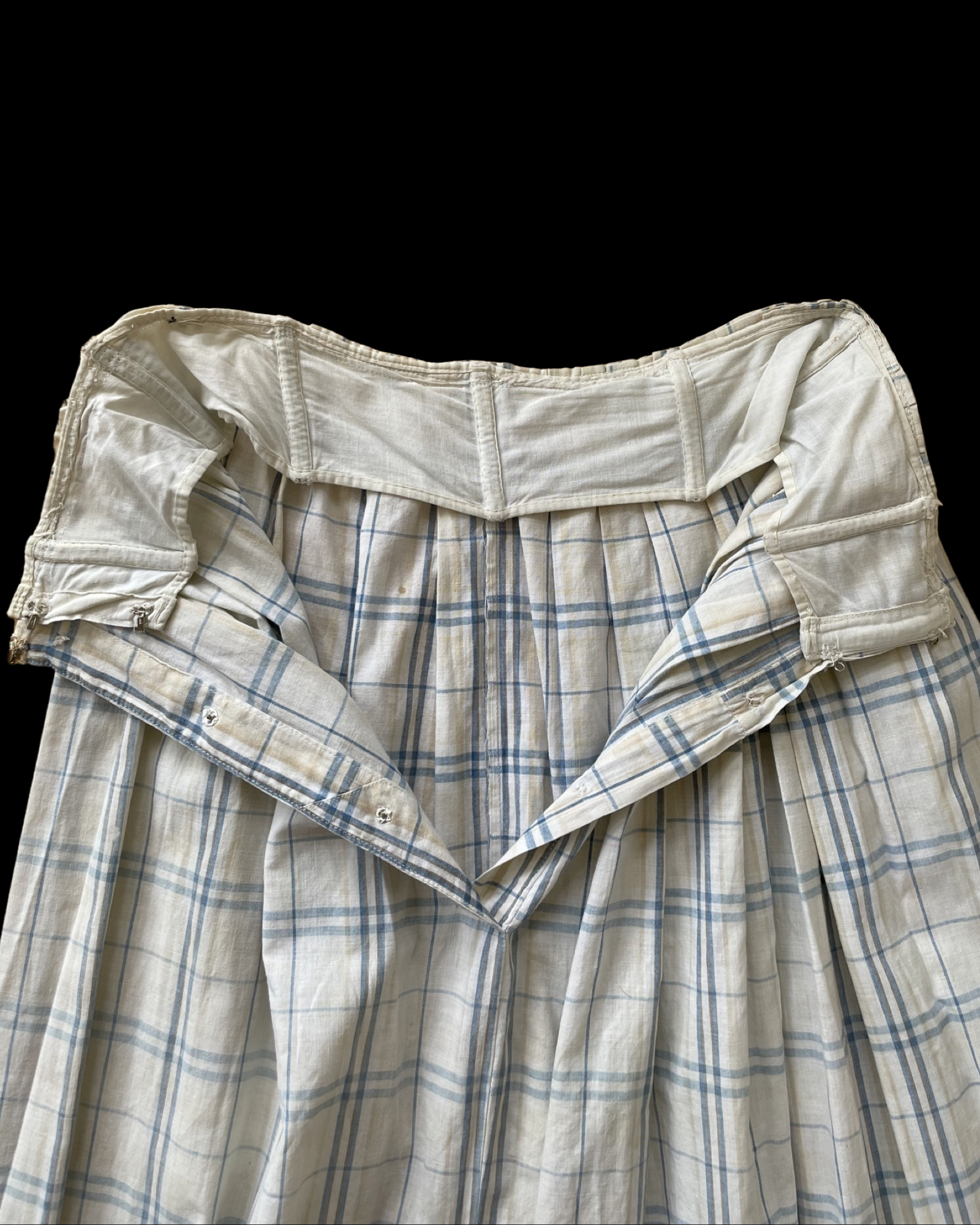 Edwardian Windowpane Cotton Chore Skirt