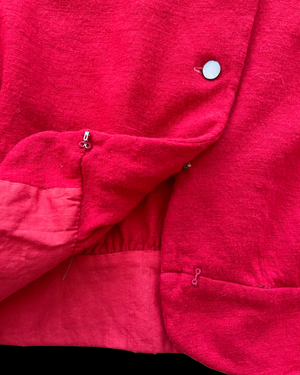 1950s Wool Knit Button Front Peplum Cardigan