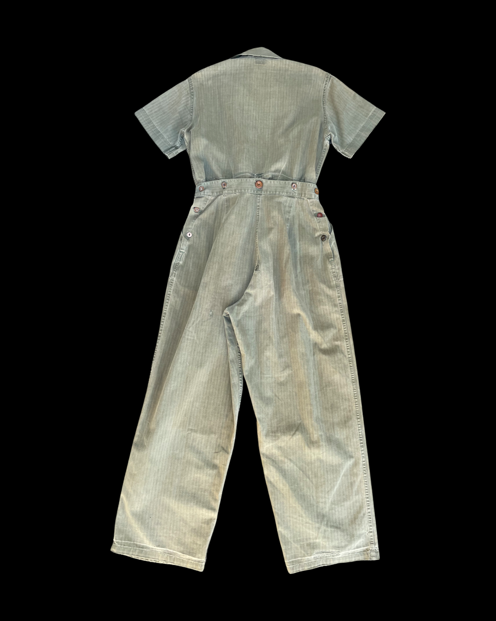 RARE WWII Era Women's Workwear HBT Coveralls Button Back