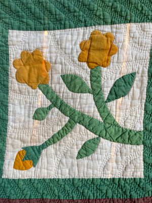 19th Century Roses & Buds Applique Quilt