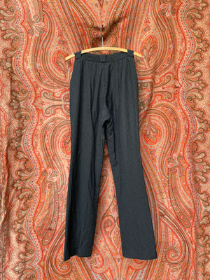 1950s Side Zip Western Pinstripe Wool Trousers