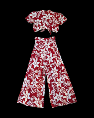 Reserved 1940s Rayon Tropical Two Piece Pant Set