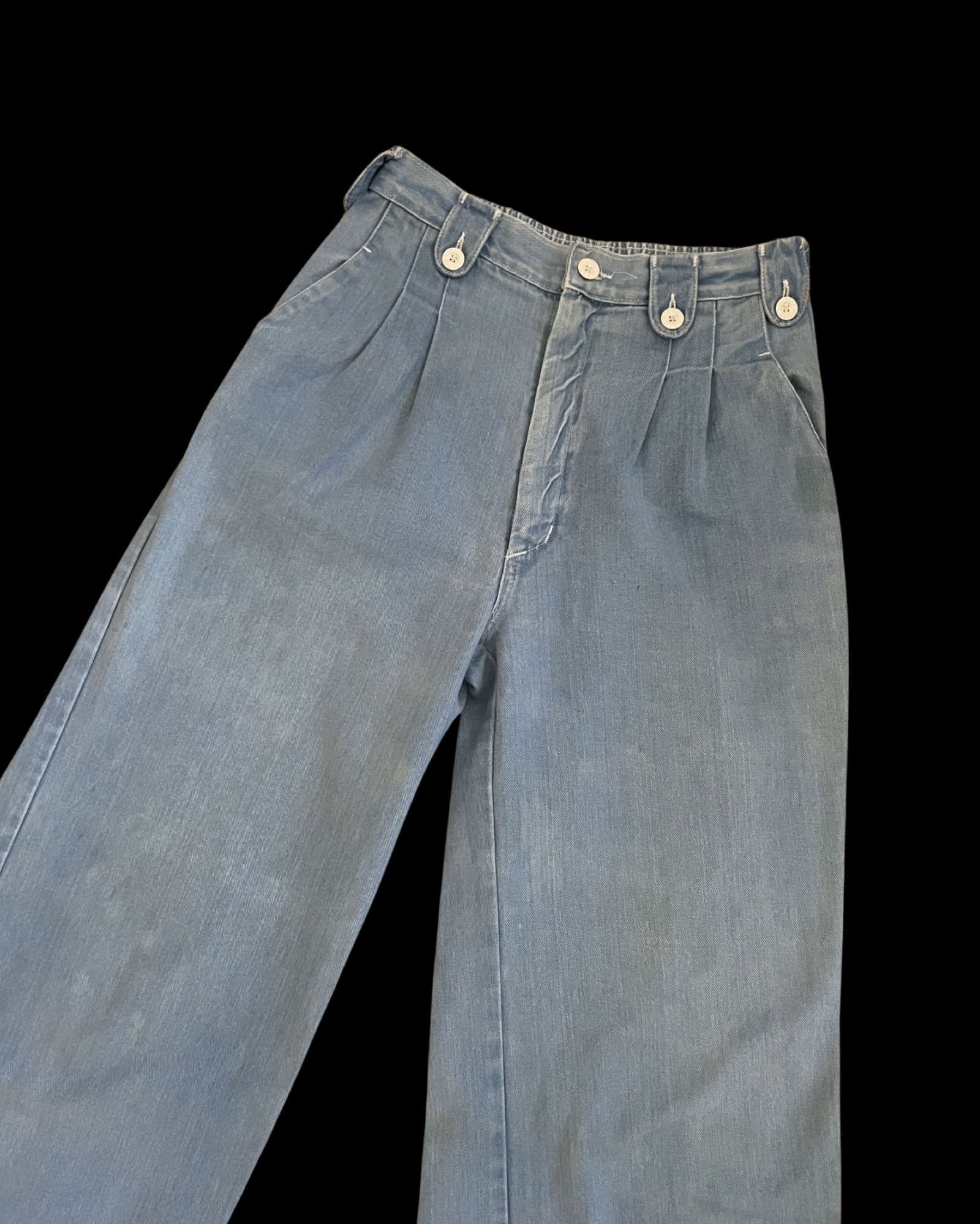 1970s Light Wash Wide Leg Jeans