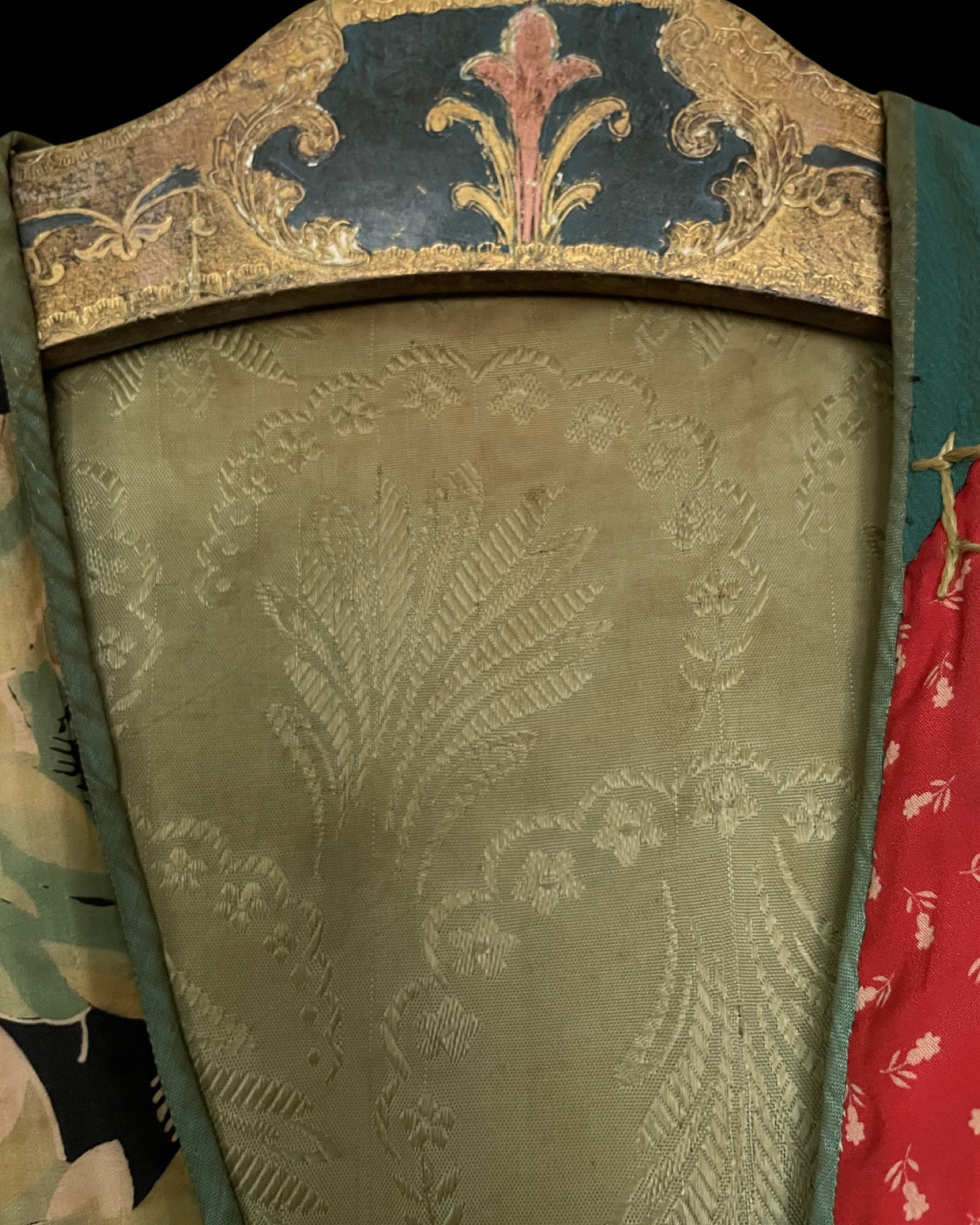 1920s Deco Bell Sleeve Silk Crazy Quilt Robe