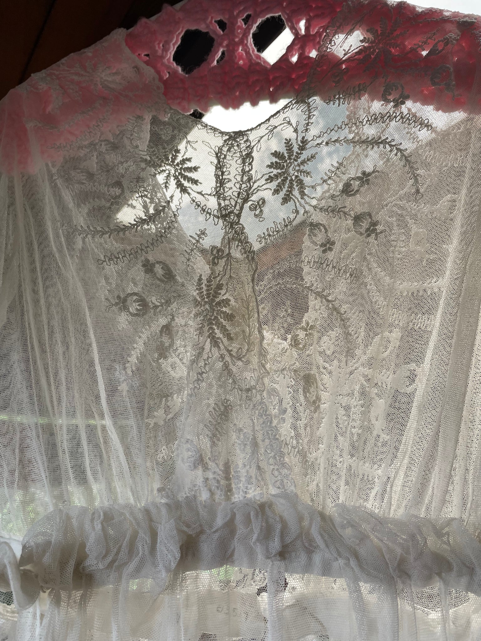 1917 Edwardian Embroidered Net Garden Dress