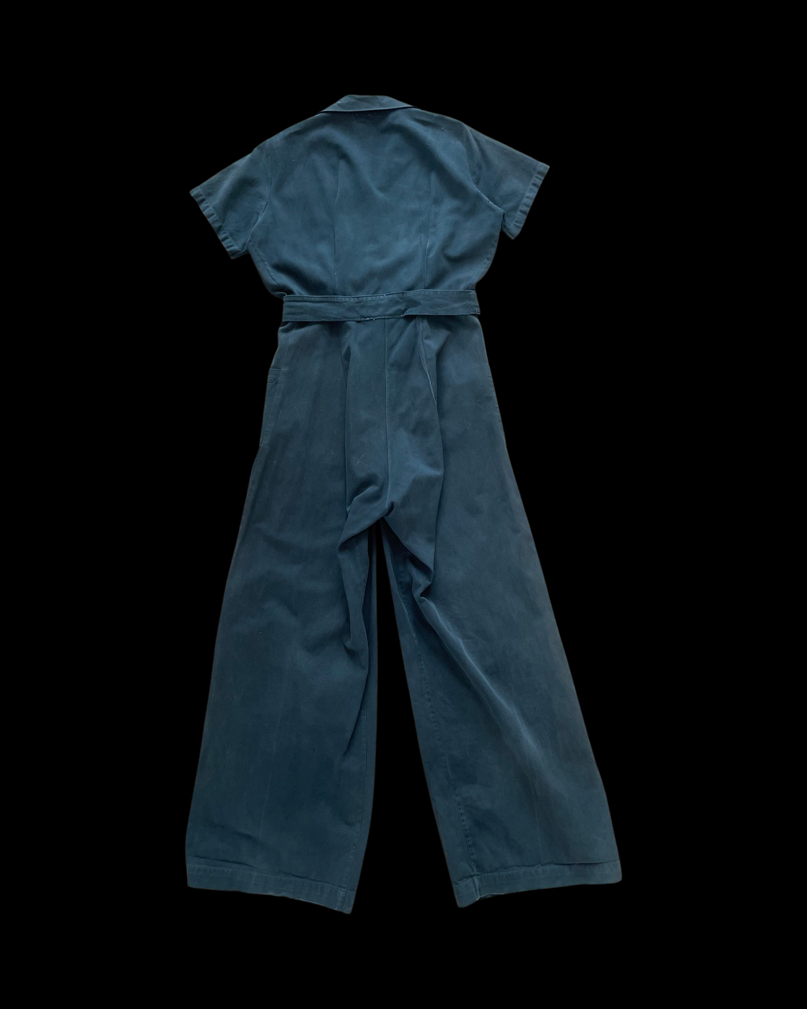 Rare WWII Era Ladies Workwear Belted Cotton Twill Coveralls