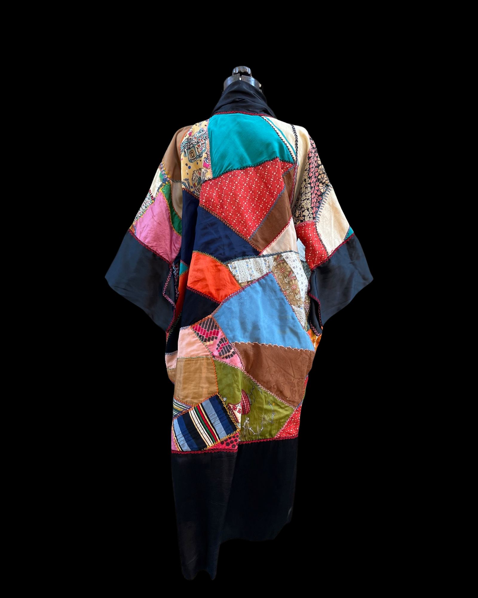 1930s Deco Kimono Style Crazy Quilt Coat