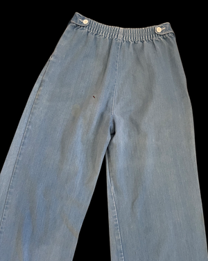 1970s Light Wash Wide Leg Jeans