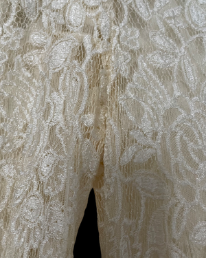 1930s Ivory Lace Button Back Trained Wedding Gown