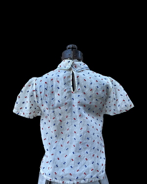 Vintage 1930s Polka Dot Organdy Blouse